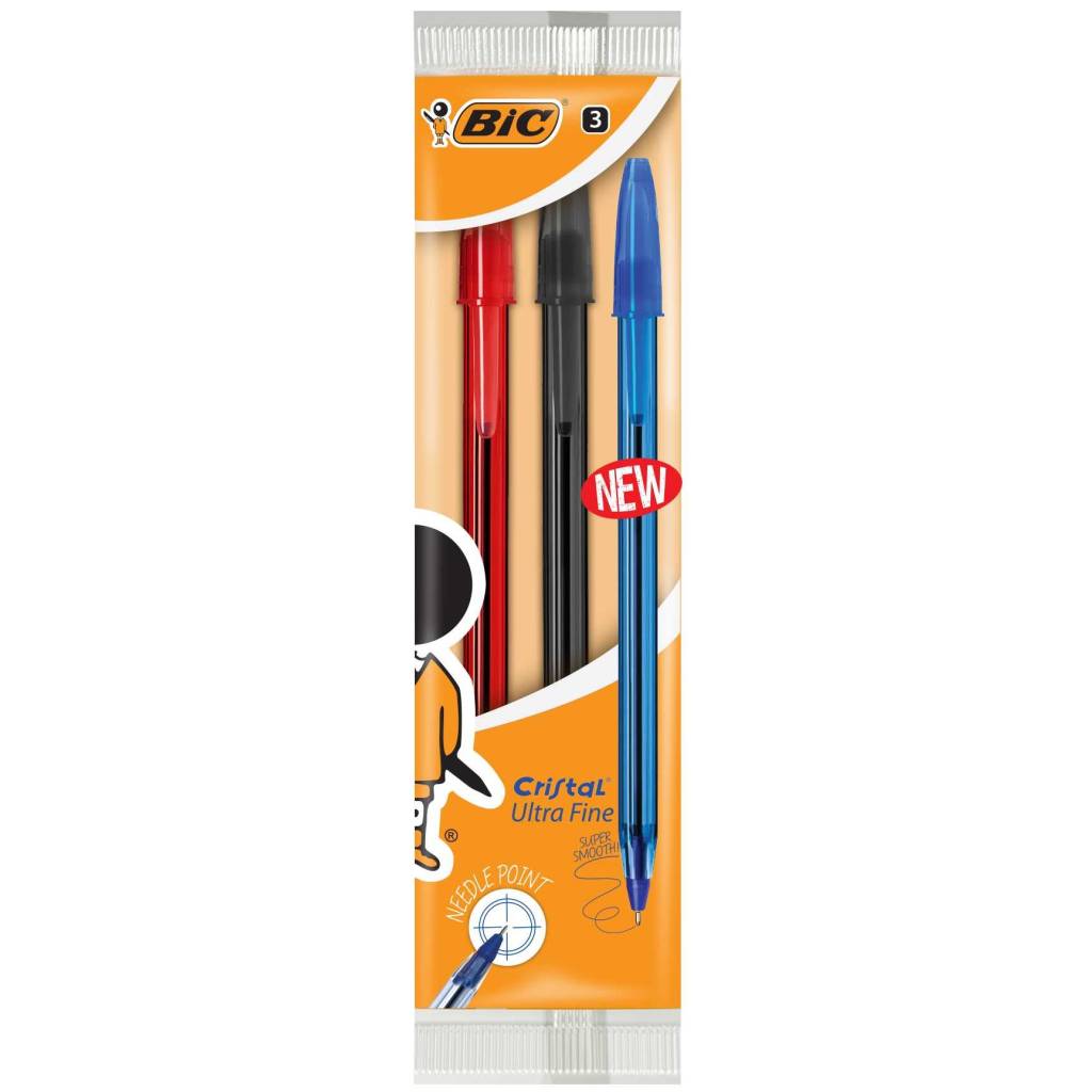 BIC 3pc Red Blue Black - Raisons Distributors Ltd