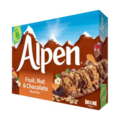 Alpen Fruit Nut Chocolate Muesli Bar 145g